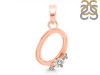 Cubic Zirconia Alphabet O Pendant CUZ-RDA-15.