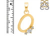 Cubic Zirconia Alphabet O Pendant CUZ-RDA-15.