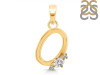 Cubic Zirconia Alphabet O Pendant CUZ-RDA-15.