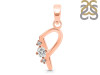 Cubic Zirconia Alphabet P Pendant CUZ-RDA-16.