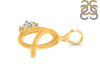 Cubic Zirconia Alphabet Q Pendant CUZ-RDA-17.