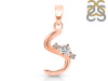 Cubic Zirconia Alphabet S Pendant CUZ-RDA-19.