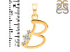 Cubic Zirconia Alphabet B Pendant CUZ-RDA-2.