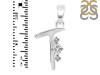 Cubic Zirconia Alphabet T Pendant CUZ-RDA-20.