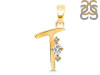 Cubic Zirconia Alphabet T Pendant CUZ-RDA-20.
