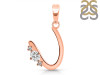 Cubic Zirconia Alphabet U Pendant CUZ-RDA-21.