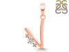 Cubic Zirconia Alphabet V Pendant CUZ-RDA-22.