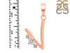 Cubic Zirconia Alphabet V Pendant CUZ-RDA-22.