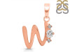 Cubic Zirconia Alphabet W Pendant CUZ-RDA-23.