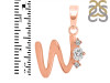 Cubic Zirconia Alphabet W Pendant CUZ-RDA-23.