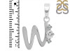 Cubic Zirconia Alphabet W Pendant CUZ-RDA-23.