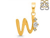 Cubic Zirconia Alphabet W Pendant CUZ-RDA-23.