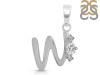 Cubic Zirconia Alphabet W Pendant CUZ-RDA-23.