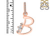 Cubic Zirconia Alphabet B Pendant CUZ-RDA-28.
