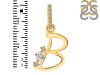 Cubic Zirconia Alphabet B Pendant CUZ-RDA-28.