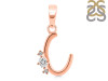 Cubic Zirconia Alphabet C Pendant CUZ-RDA-3.