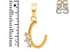 Cubic Zirconia Alphabet C Pendant CUZ-RDA-3.