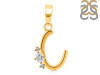 Cubic Zirconia Alphabet C Pendant CUZ-RDA-3.