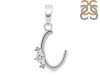 Cubic Zirconia Alphabet C Pendant CUZ-RDA-3.