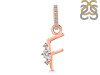 Cubic Zirconia Alphabet F Pendant CUZ-RDA-32.