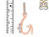 Cubic Zirconia Alphabet G Pendant CUZ-RDA-33.