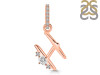 Cubic Zirconia Alphabet H Pendant CUZ-RDA-34.