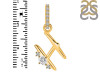Cubic Zirconia Alphabet H Pendant CUZ-RDA-34.