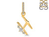 Cubic Zirconia Alphabet H Pendant CUZ-RDA-34.