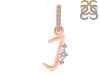 Cubic Zirconia Alphabet J Pendant CUZ-RDA-36.