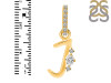 Cubic Zirconia Alphabet J Pendant CUZ-RDA-36.