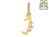 Cubic Zirconia Alphabet J Pendant CUZ-RDA-36.