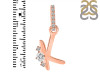 Cubic Zirconia Alphabet K Pendant CUZ-RDA-37.