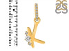 Cubic Zirconia Alphabet K Pendant CUZ-RDA-37.