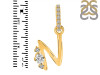 Cubic Zirconia Alphabet N Pendant CUZ-RDA-40.
