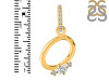 Cubic Zirconia Alphabet O Pendant CUZ-RDA-41.