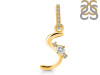 Cubic Zirconia Alphabet S Pendant CUZ-RDA-45.