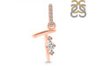 Cubic Zirconia Alphabet T Pendant CUZ-RDA-46.