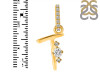 Cubic Zirconia Alphabet T Pendant CUZ-RDA-46.