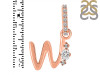 Cubic Zirconia Alphabet W Pendant CUZ-RDA-49.