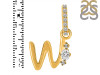 Cubic Zirconia Alphabet W Pendant CUZ-RDA-49.