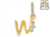 Cubic Zirconia Alphabet W Pendant CUZ-RDA-49.