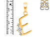 Cubic Zirconia Alphabet E Pendant CUZ-RDA-5.
