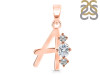 Cubic Zirconia Alphabet A Pendant CUZ-RDA-53.