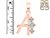 Cubic Zirconia Alphabet A Pendant CUZ-RDA-53.