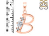 Cubic Zirconia Alphabet B Pendant CUZ-RDA-54.