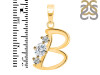 Cubic Zirconia Alphabet B Pendant CUZ-RDA-54.