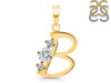 Cubic Zirconia Alphabet B Pendant CUZ-RDA-54.