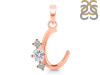 Cubic Zirconia Alphabet C Pendant CUZ-RDA-55.