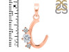 Cubic Zirconia Alphabet C Pendant CUZ-RDA-55.