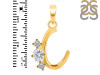 Cubic Zirconia Alphabet C Pendant CUZ-RDA-55.